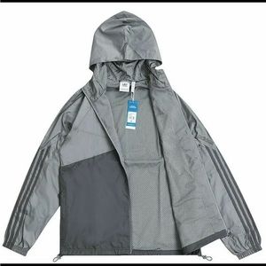 NWT Adidas Y2K inspired Sport Full Zip Gray Block Hooded Jacket Sz M Medium